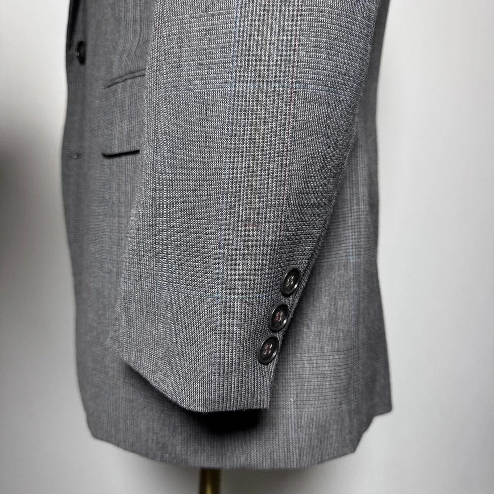 1980s Suit Mens 38R 31x29 Brown Glen Plaid 2-Button Vintage USA Made